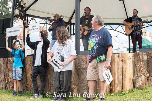 Nick Parker at beautiful Days on the band stand